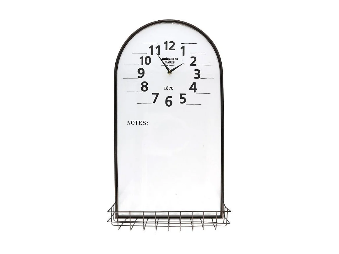 Orologio metallo con mensola e lavagna cm 38x71x2/14