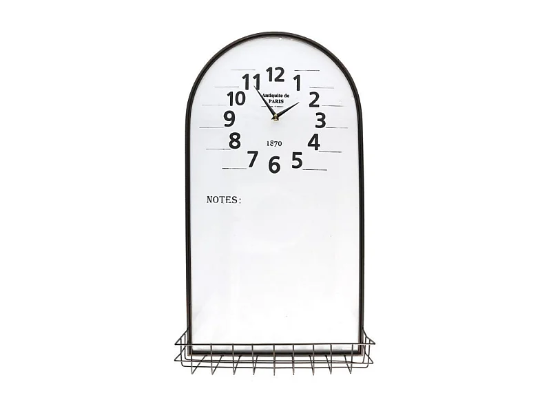 Orologio metallo con mensola e lavagna cm 38x71x2/14