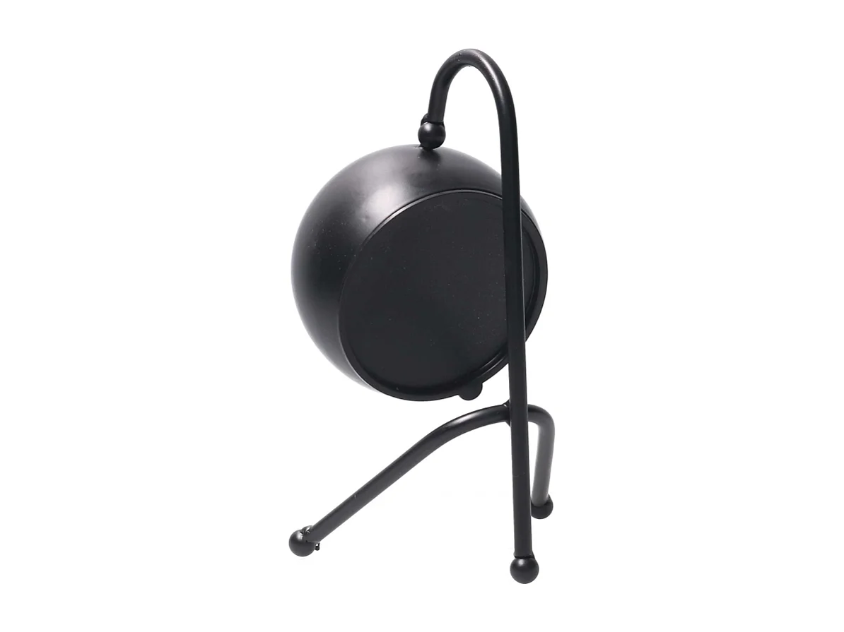 Orologio da tavolo metallo nero quadrante bianco cm12x13h21,5