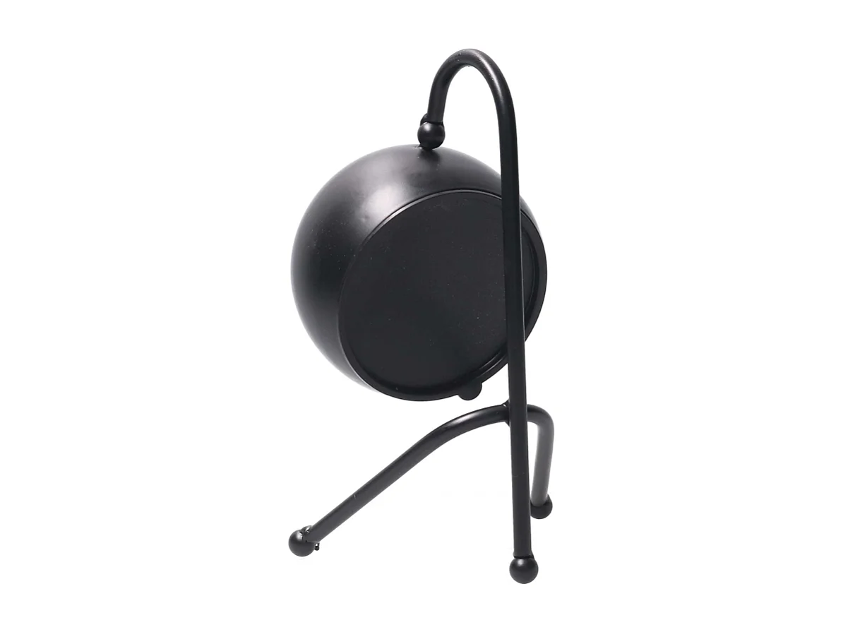 Orologio da tavolo metallo nero quadrante bianco cm12x13h21,5