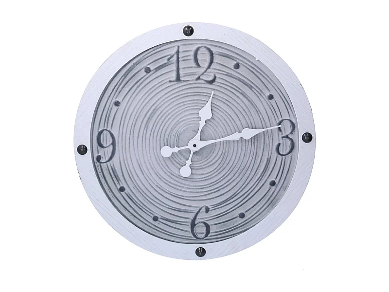Orologio legno bordo bianco cm ø50x3