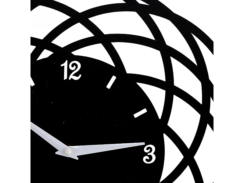 Orologio metallo cerchi nero tondo cm ø40h2