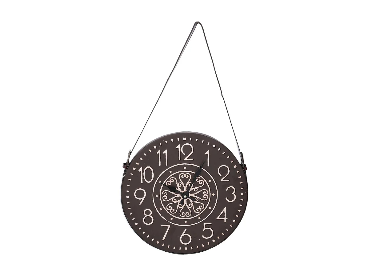 Orologio legno nero bianco cm ø37/66x3