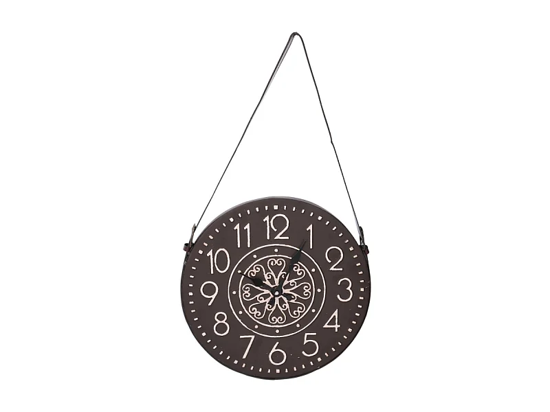 Orologio legno nero bianco cm ø37/66x3