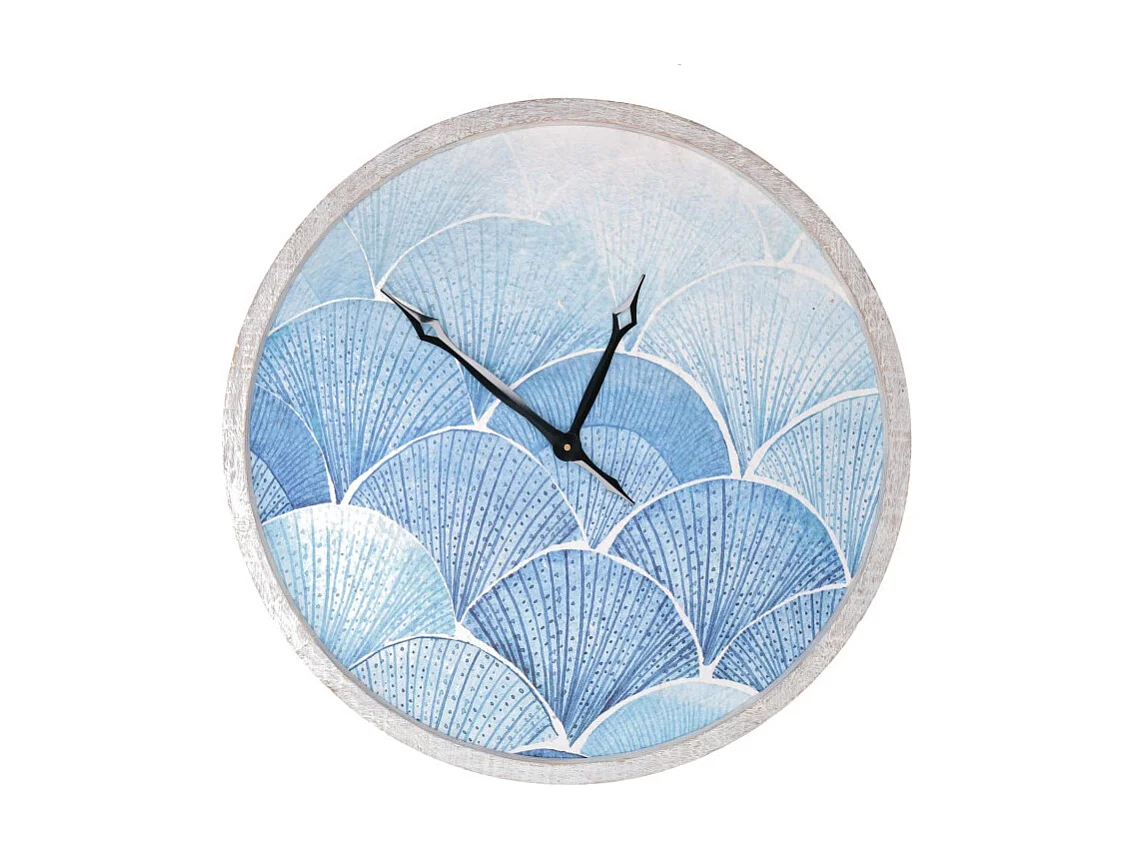 Orologio legno mare conchiglie bianco cm ø63x4,5