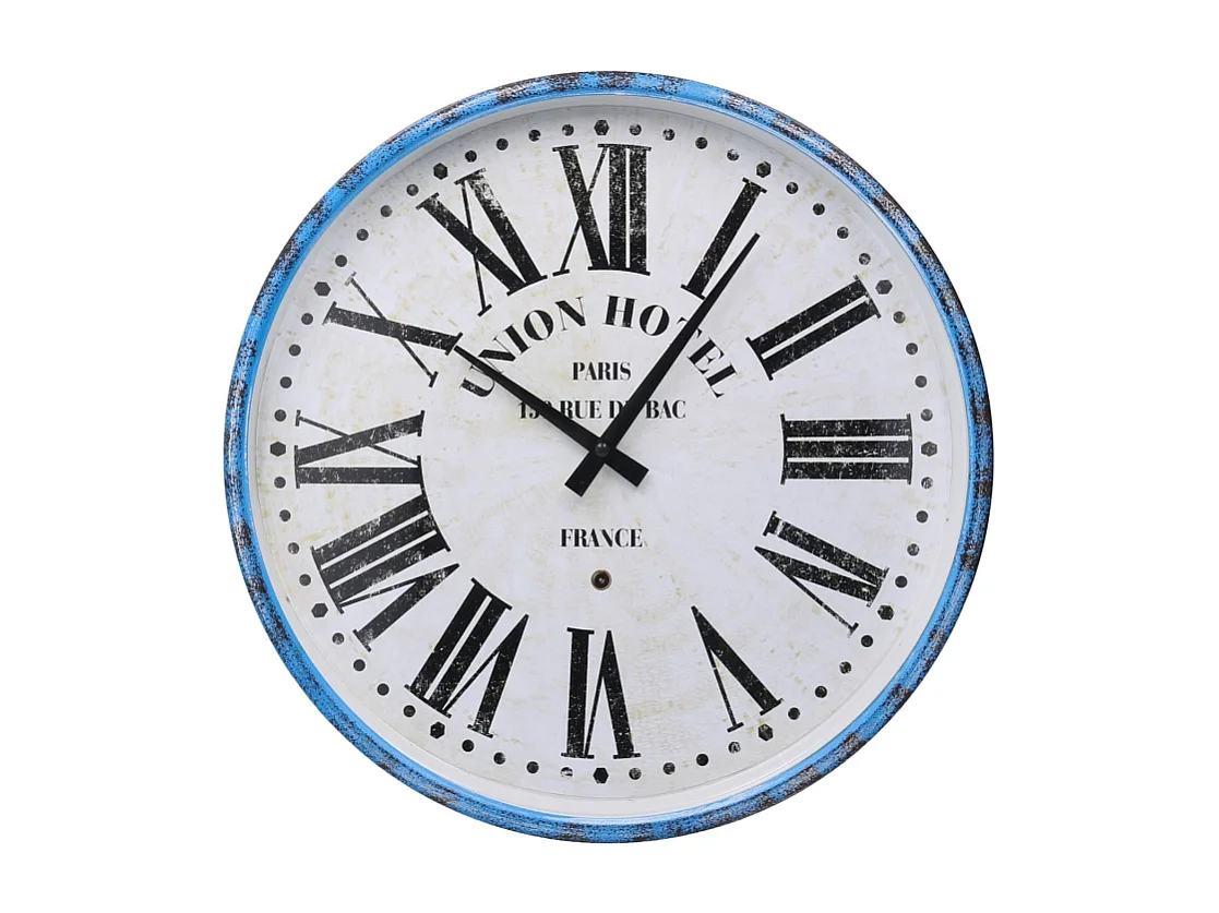 Orologio metallo azzurro bianco tondo cm ø39x6