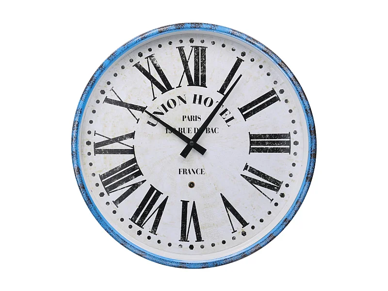 Orologio metallo azzurro bianco tondo cm ø39x6