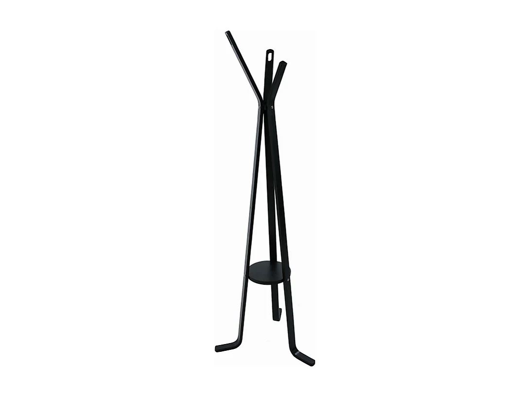 Attaccapanni a stelo legno nero 3 braccia cm 50h170