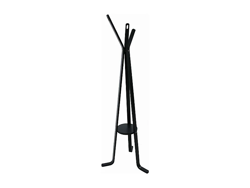 Attaccapanni a stelo legno nero 3 braccia cm 50h170