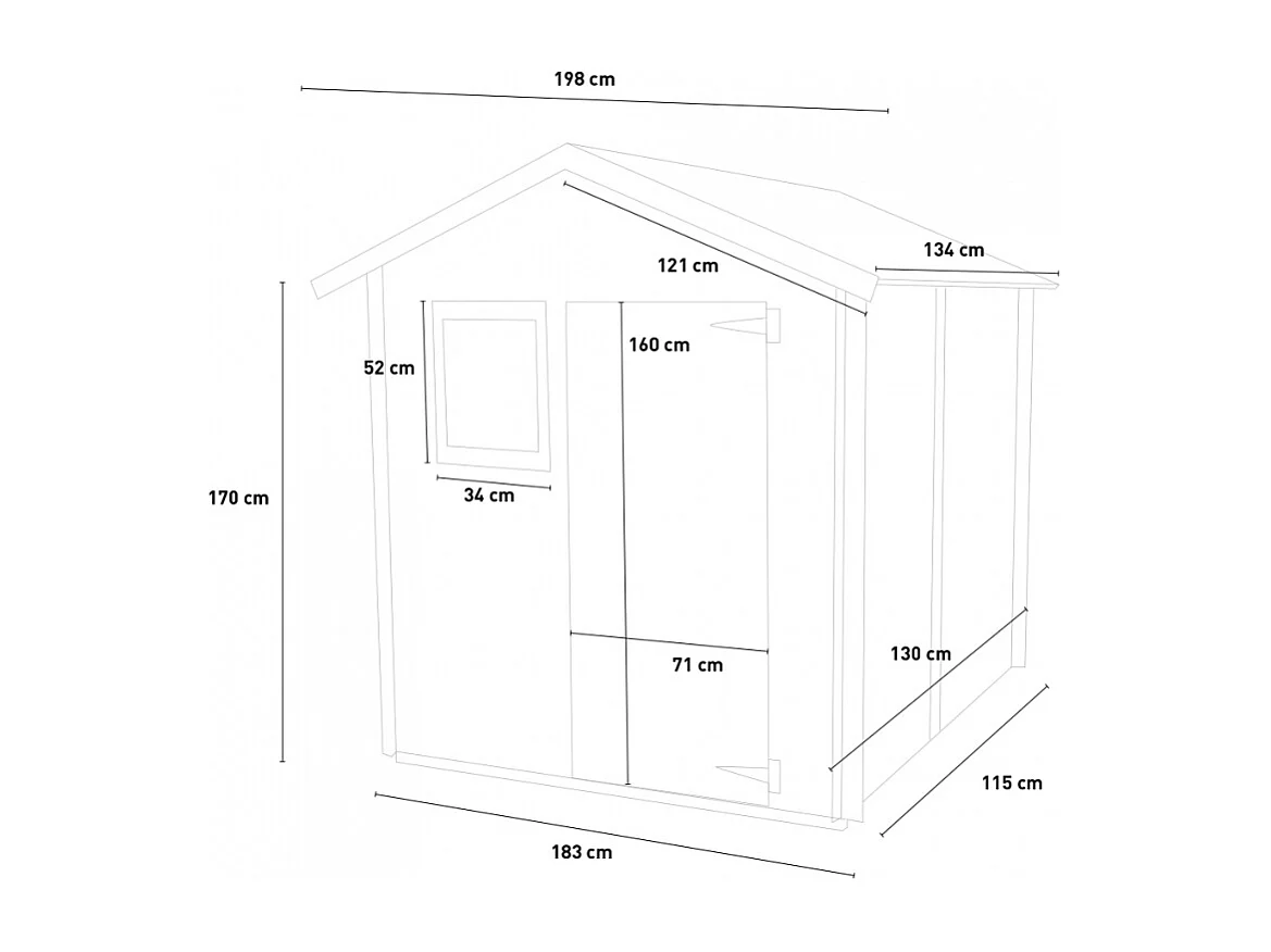 Gartenhaus aus Holz Geräteschuppen mit Fenster Livia 198x130 Rocks