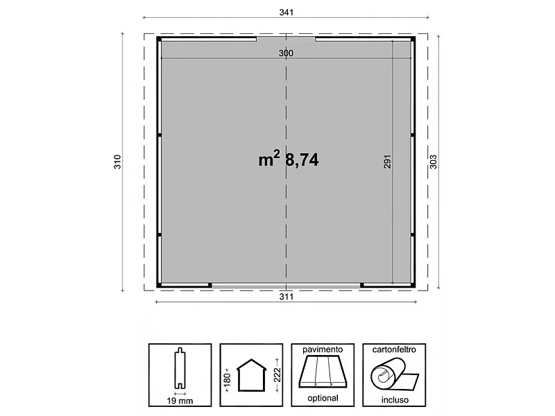Chiosco Miami Cm. 310X300 Losa