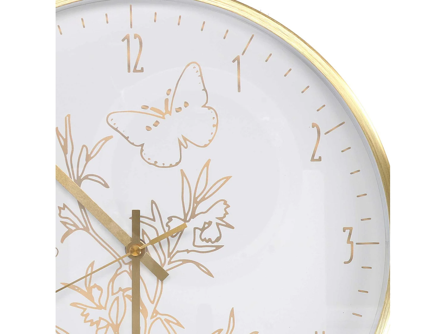 Orologio alluminio farfalle bianco tondo cm ø31,6h4,9