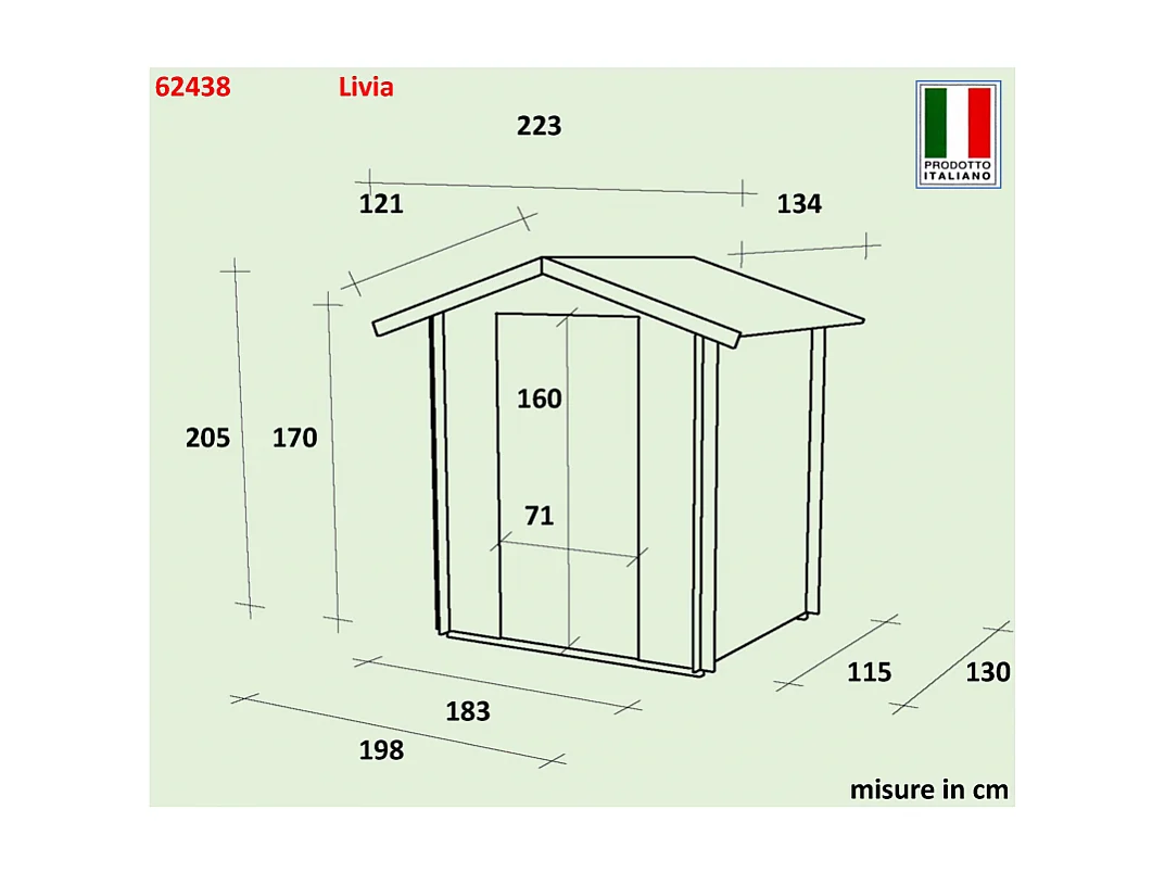 Holz-Gartenhaus Geräteschuppen mit Fenster Livia 198x130 Sunset