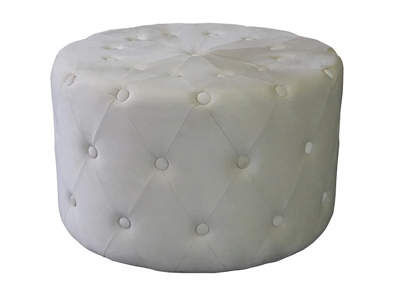 POUF ROTONDO IN VELLUTO BEIG