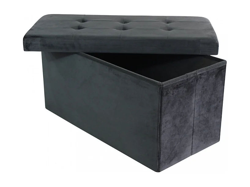 POUF CONTENITORE RETTANGOLARE IN VELLUTO NERO