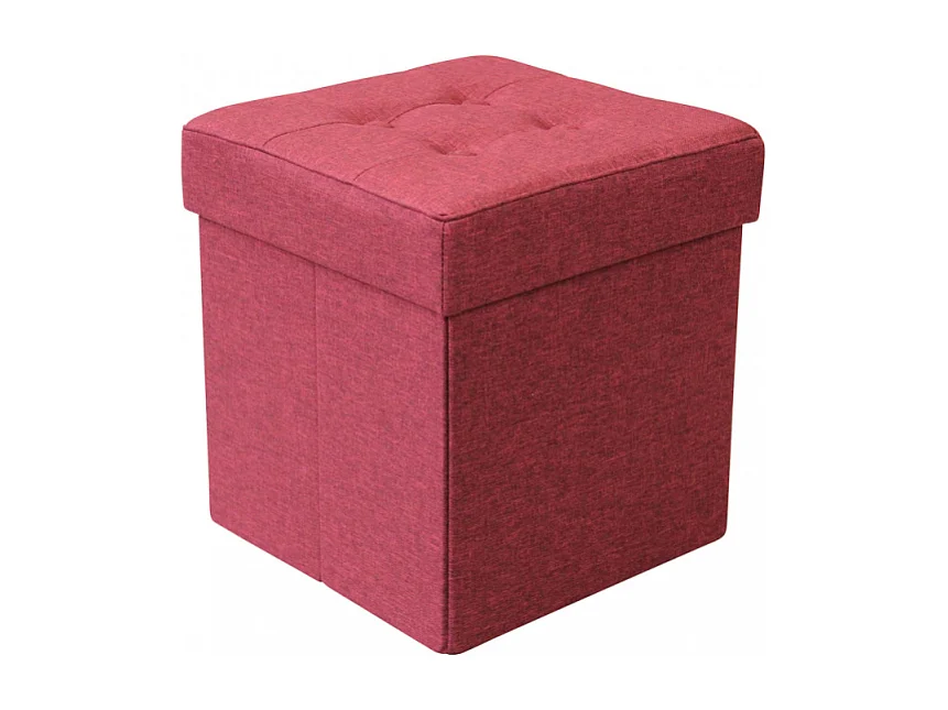 POUF CONTENITORE QUADRATO IN STOFFA BORDEAUX