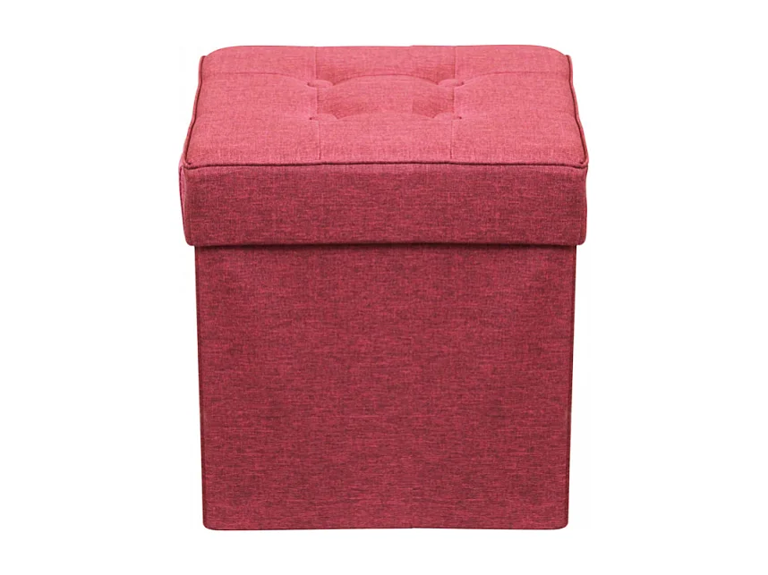 POUF CONTENITORE QUADRATO IN STOFFA BORDEAUX