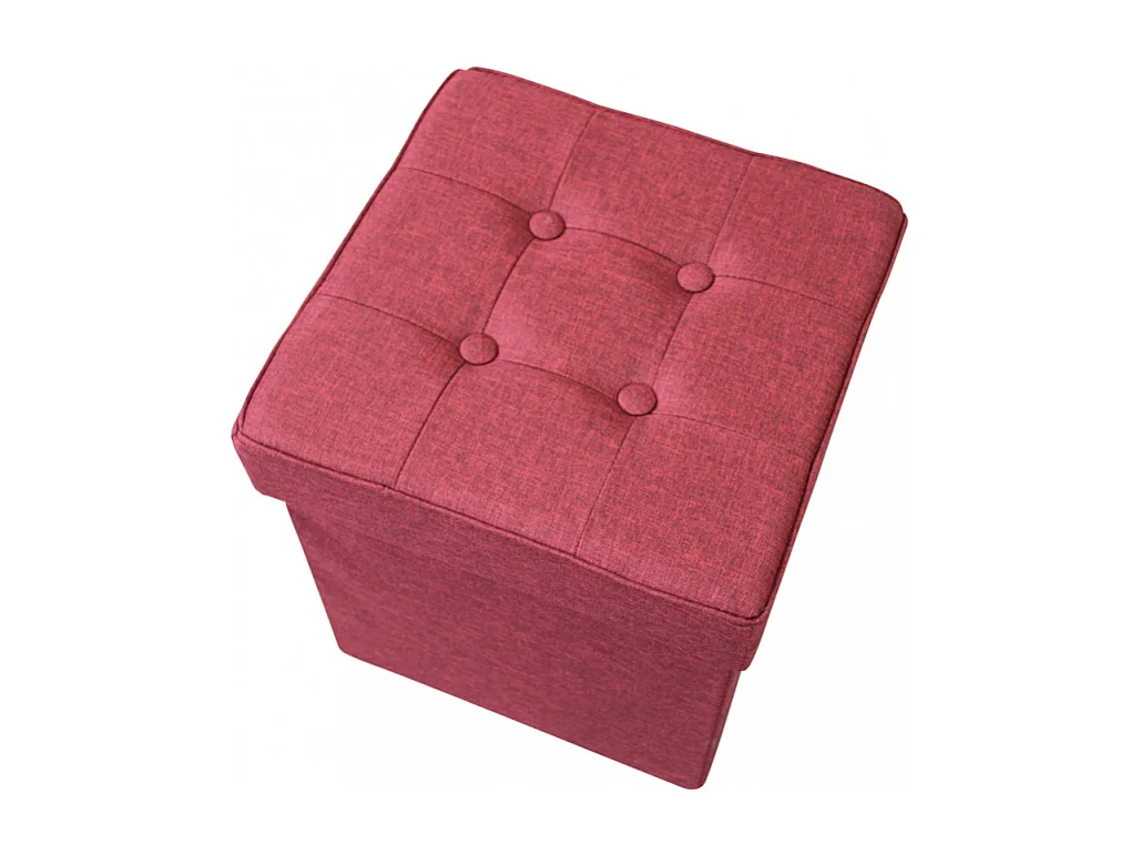 POUF CONTENITORE QUADRATO IN STOFFA BORDEAUX