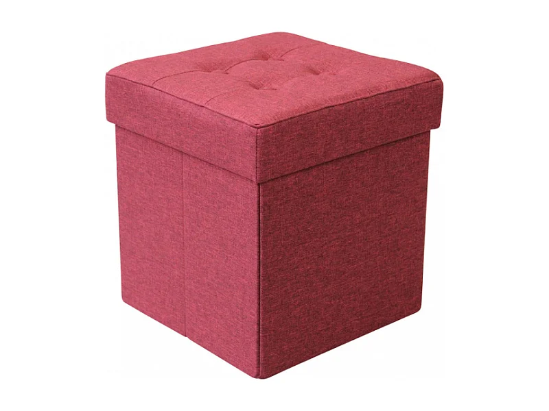 POUF CONTENITORE QUADRATO IN STOFFA BORDEAUX