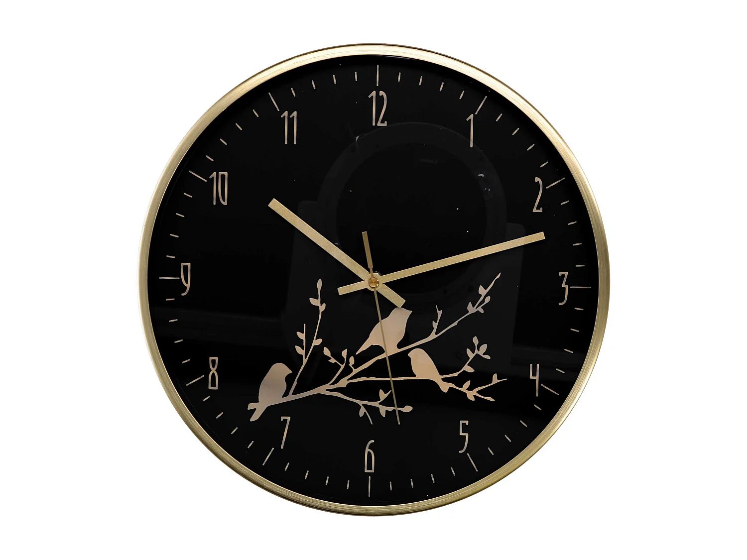 Orologio alluminio ramo nero tondo cm ø31,6h4,9