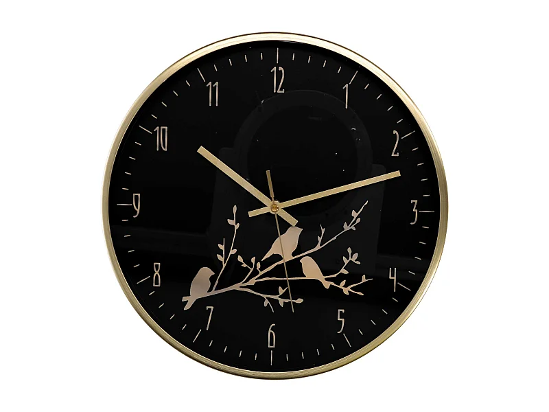 Orologio alluminio ramo nero tondo cm ø31,6h4,9