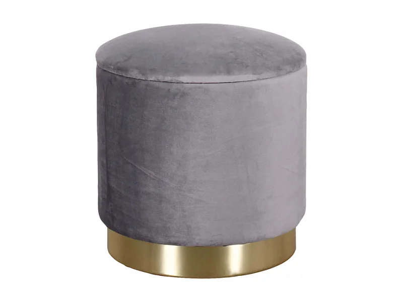 POUF CONTENITORE ROTONDO IN VELLUTO GRIGIO SCURO