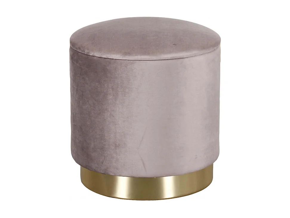 POUF CONTENITORE ROTONDO IN VELLUTO TORTORA