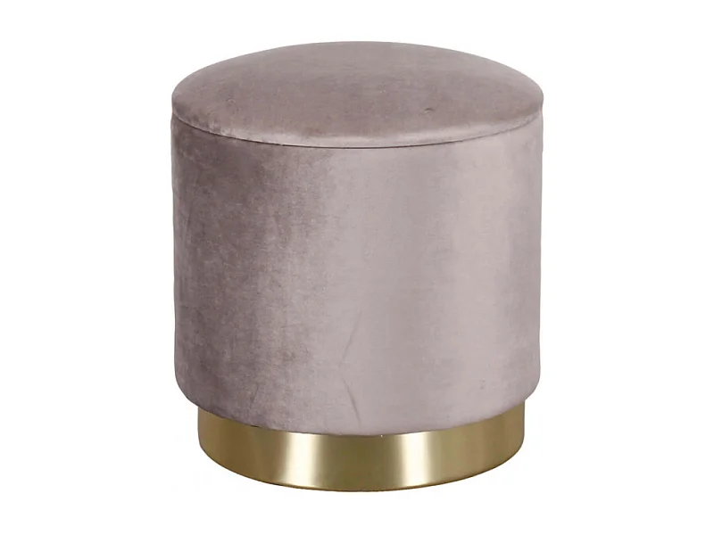 POUF CONTENITORE ROTONDO IN VELLUTO TORTORA