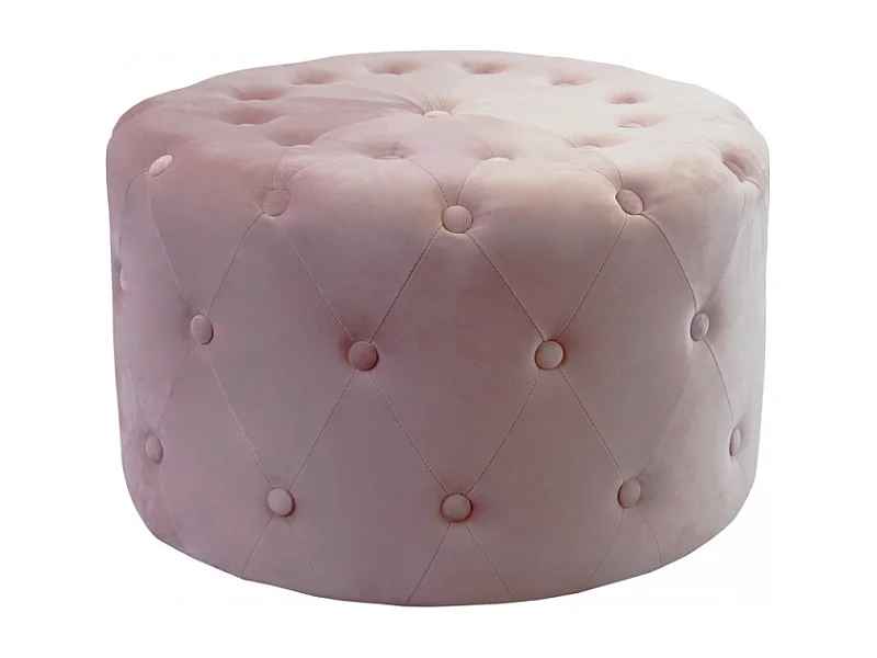 POUF ROTONDO IN VELLUTO ROSA