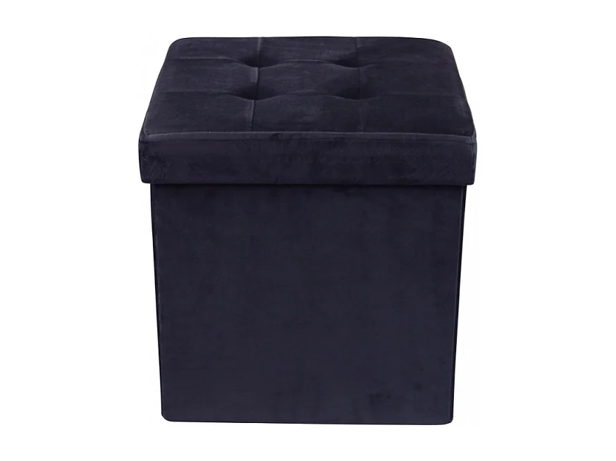 POUF CONTENITORE QUADRATO IN VELLUTO NERO