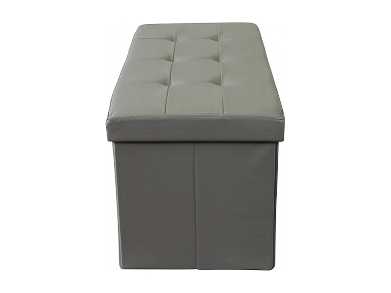 POUF CONTENITORE RETTANGOLARE IN ECOPELLE GRIGIO