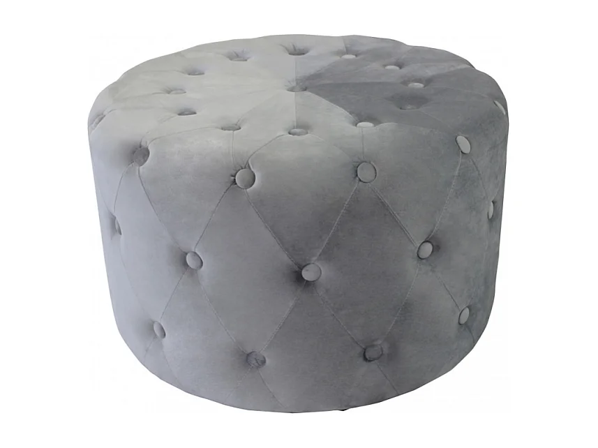 POUF ROTONDO IN VELLUTO GRIGIO SCURO