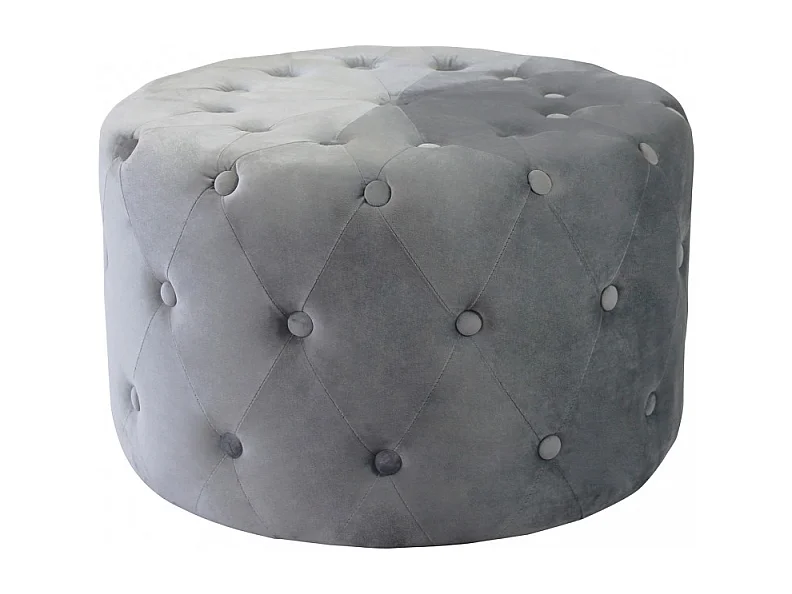 POUF ROTONDO IN VELLUTO GRIGIO SCURO