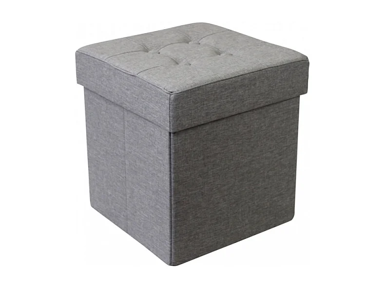 POUF CONTENITORE QUADRATO IN STOFFA GRIGIO