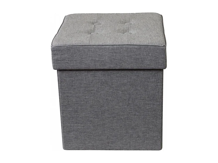 POUF CONTENITORE QUADRATO IN STOFFA GRIGIO