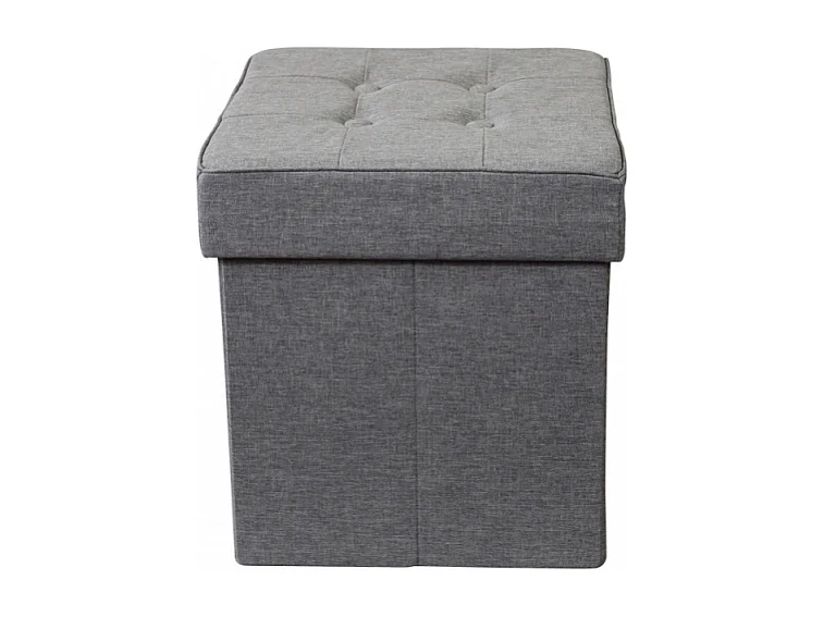 POUF CONTENITORE QUADRATO IN STOFFA GRIGIO