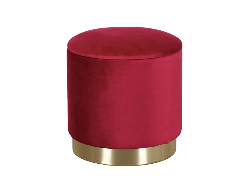POUF CONTENITORE ROTONDO IN VELLUTO BORDEAUX