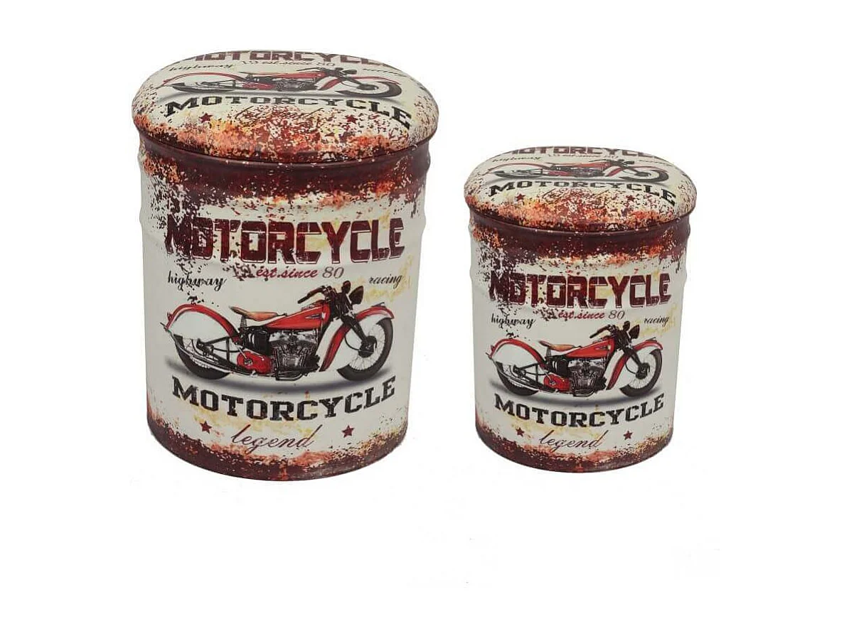 Set Di 2 Pouf Contenitore Tondo Per Interno Poggiapiedi Salotto Camera Cameretta