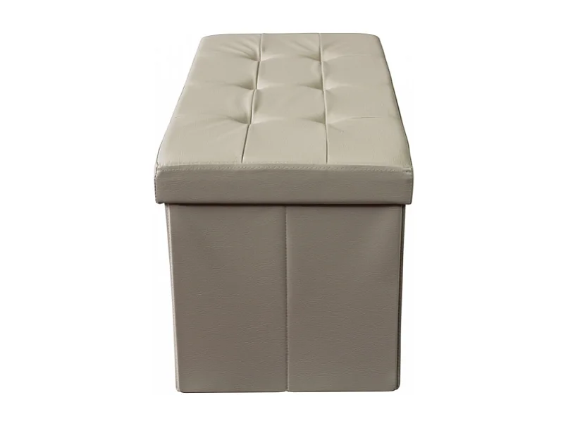 POUF CONTENITORE RETTANGOLARE IN ECOPELLE NATURALE