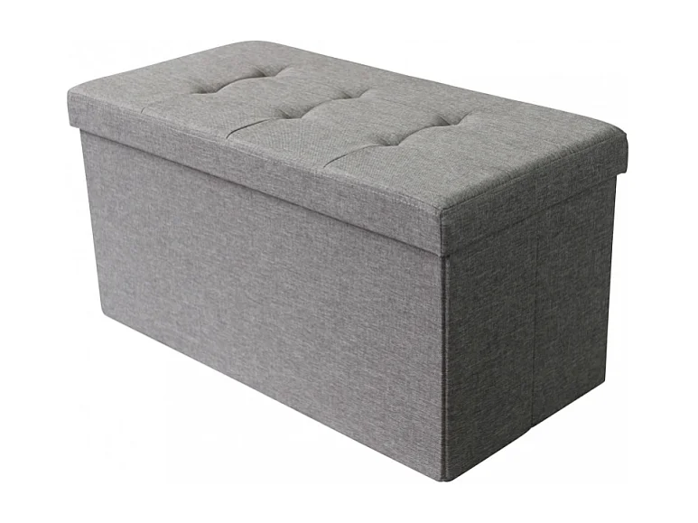 POUF CONTENITORE RETTANGOLARE IN STOFFA GRIGIO SCURO