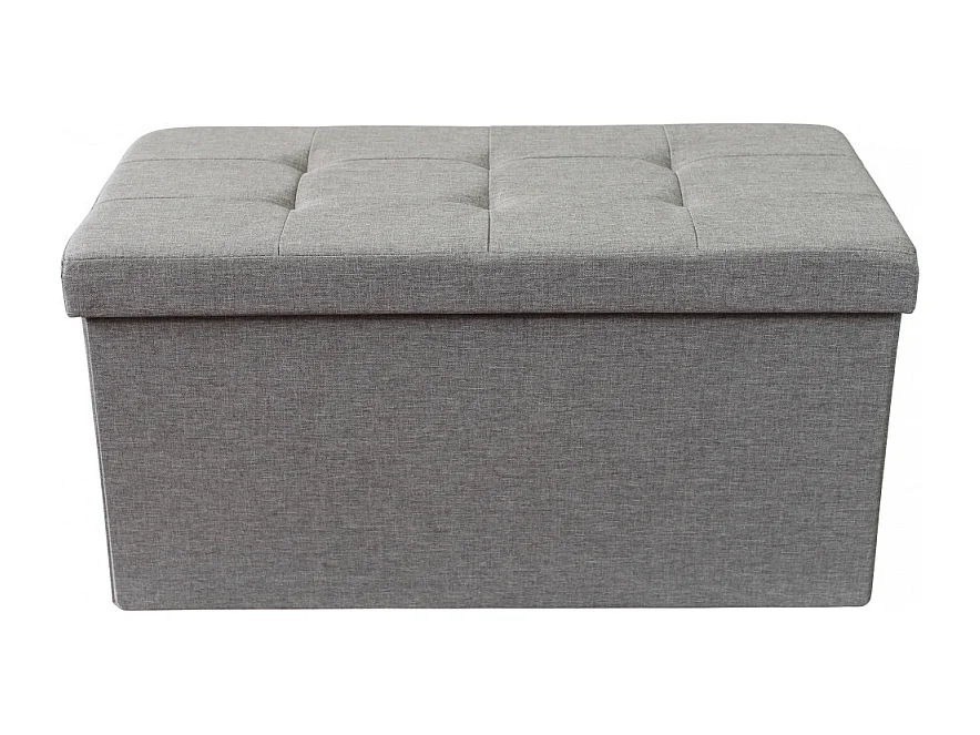 POUF CONTENITORE RETTANGOLARE IN STOFFA GRIGIO SCURO