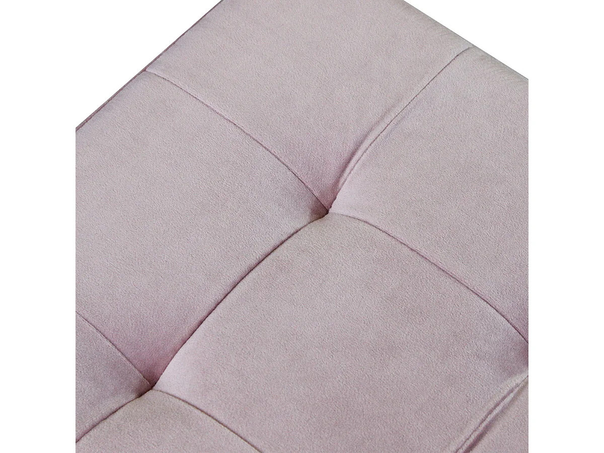 Pouf coffre carré en velours pour salon - Rose