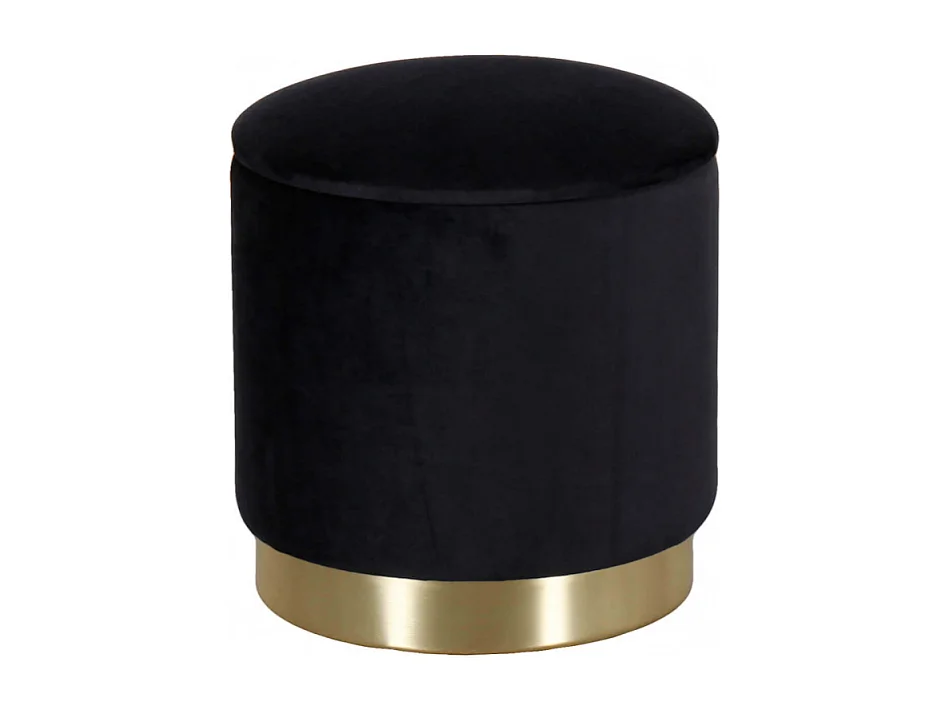 POUF CONTENITORE ROTONDO IN VELLUTO NERO