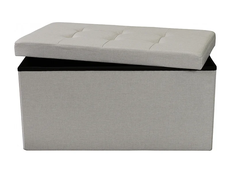 POUF CONTENITORE RETTANGOLARE IN STOFFA TORTORA