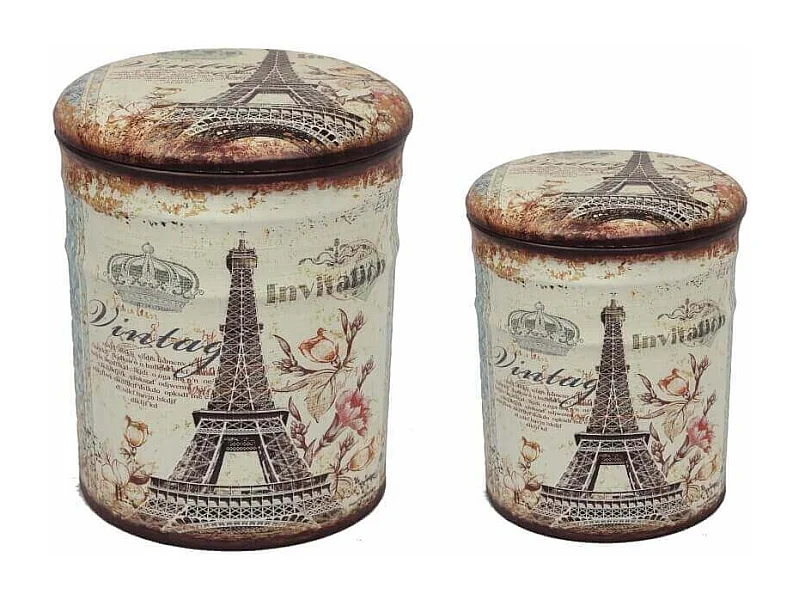 Set Di 2 Pouf Contenitore Tondo Per Interno Poggiapiedi Salotto Camera Cameretta