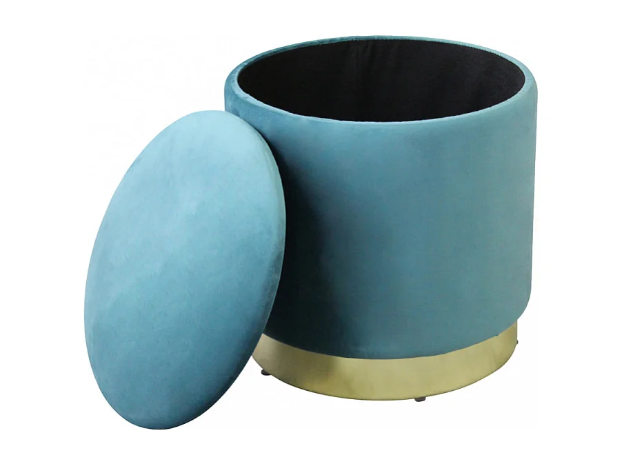 POUF CONTENITORE ROTONDO IN VELLUTO VERDE