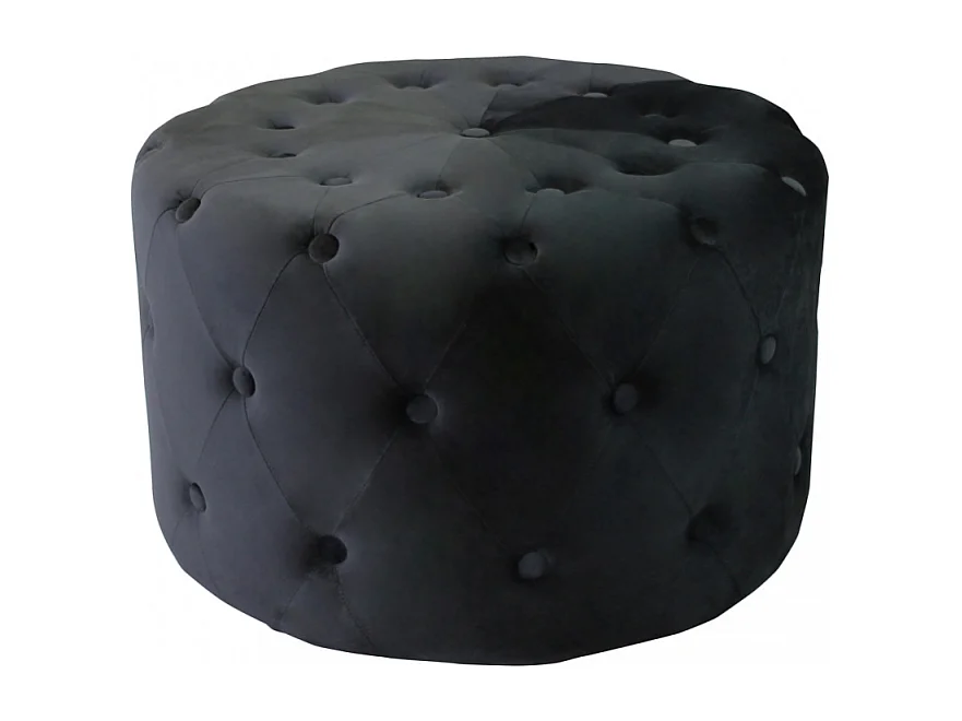 POUF ROTONDO IN VELLUTO NERO