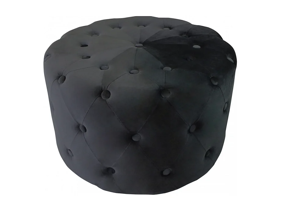 POUF ROTONDO IN VELLUTO NERO