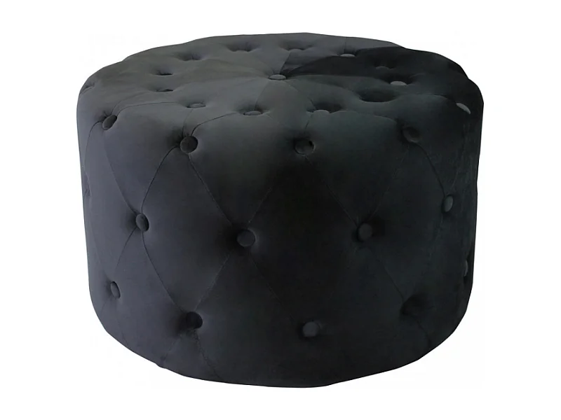 POUF ROTONDO IN VELLUTO NERO