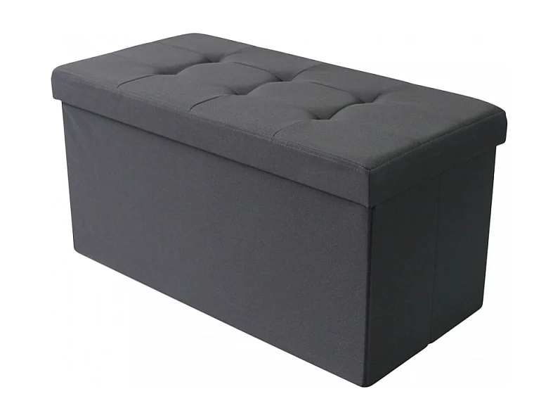 POUF CONTENITORE RETTANGOLARE IN STOFFA NERO
